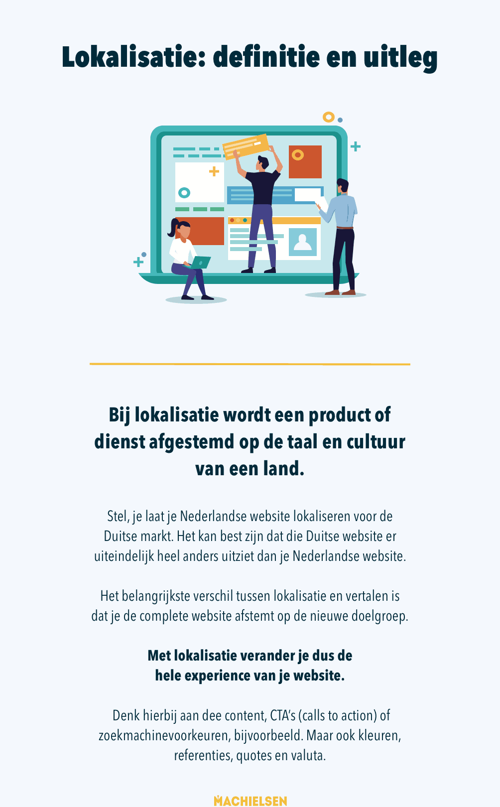 Bij lokalisatie wordt een product of dienst afgestemd op de taal en cultuur van een land