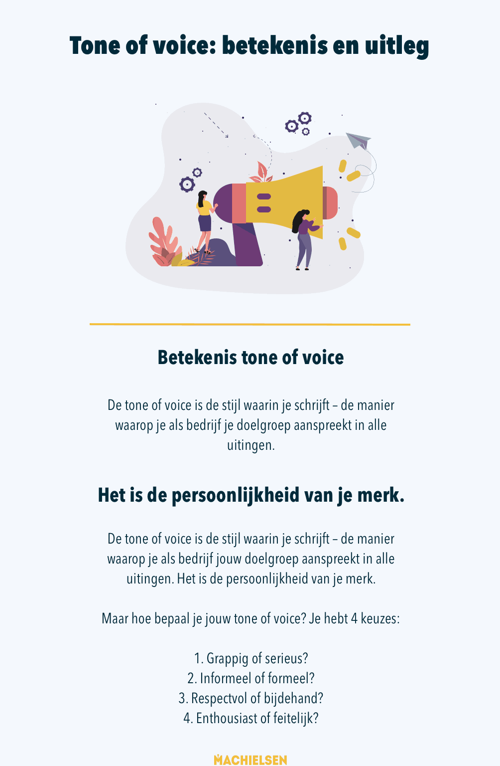 Een tone of voice is de persoonlijkheid van je merk